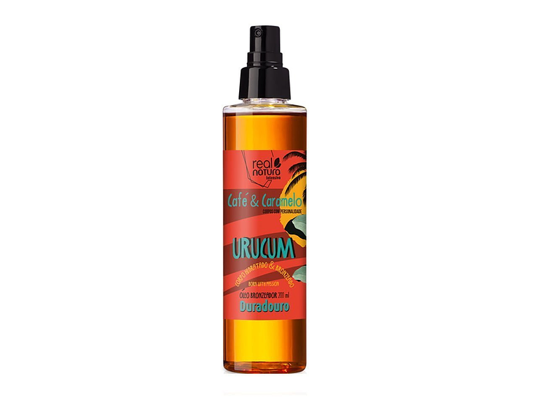Óleo Bronzeador Urucum Café e Caramelo 200 Ml. Real Natura 1