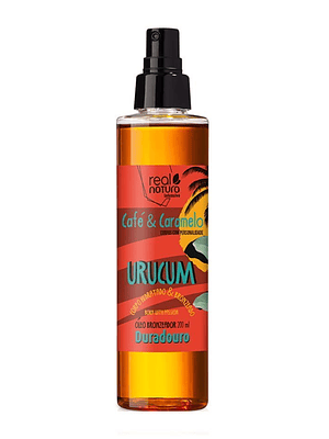Óleo Bronzeador Urucum Café e Caramelo 200 Ml. Real Natura