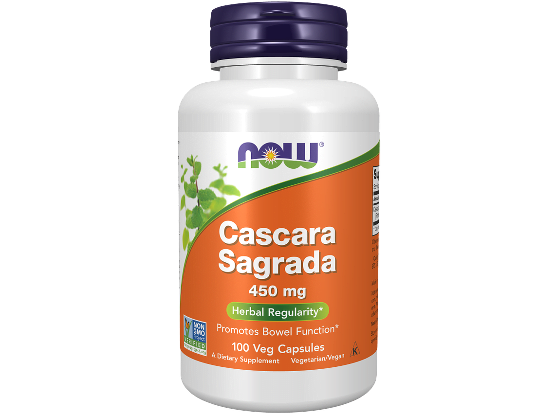 Cascara Sagrada 450 mg 100 Cápsulas Now 1