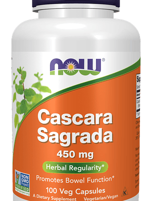 Cascara Sagrada 450 mg 100 Cápsulas Now