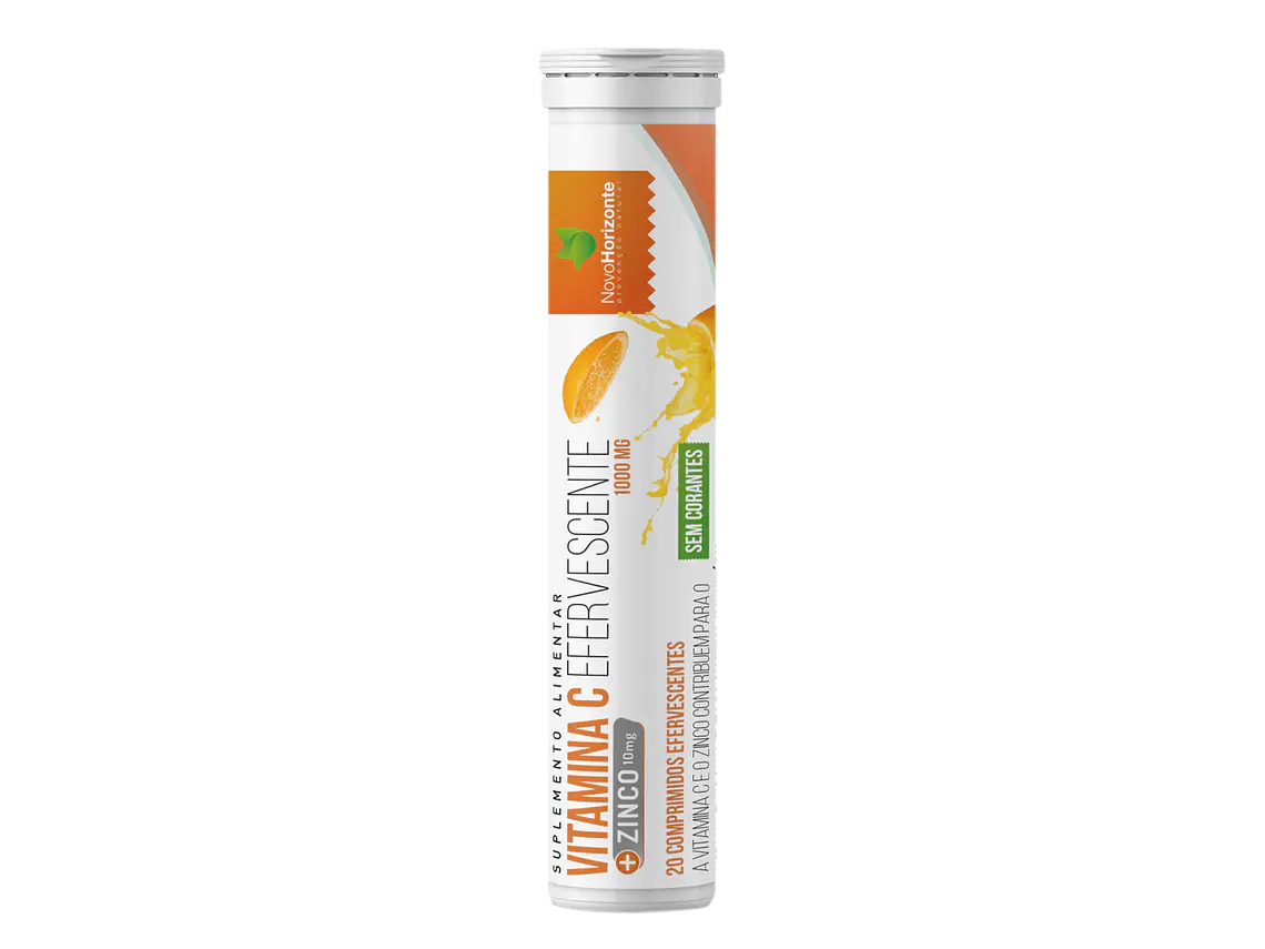 Vitamina C 1000 Mg + Zinco 10 Mg 20 Comprimidos Efervescentes Novo Horizonte 1