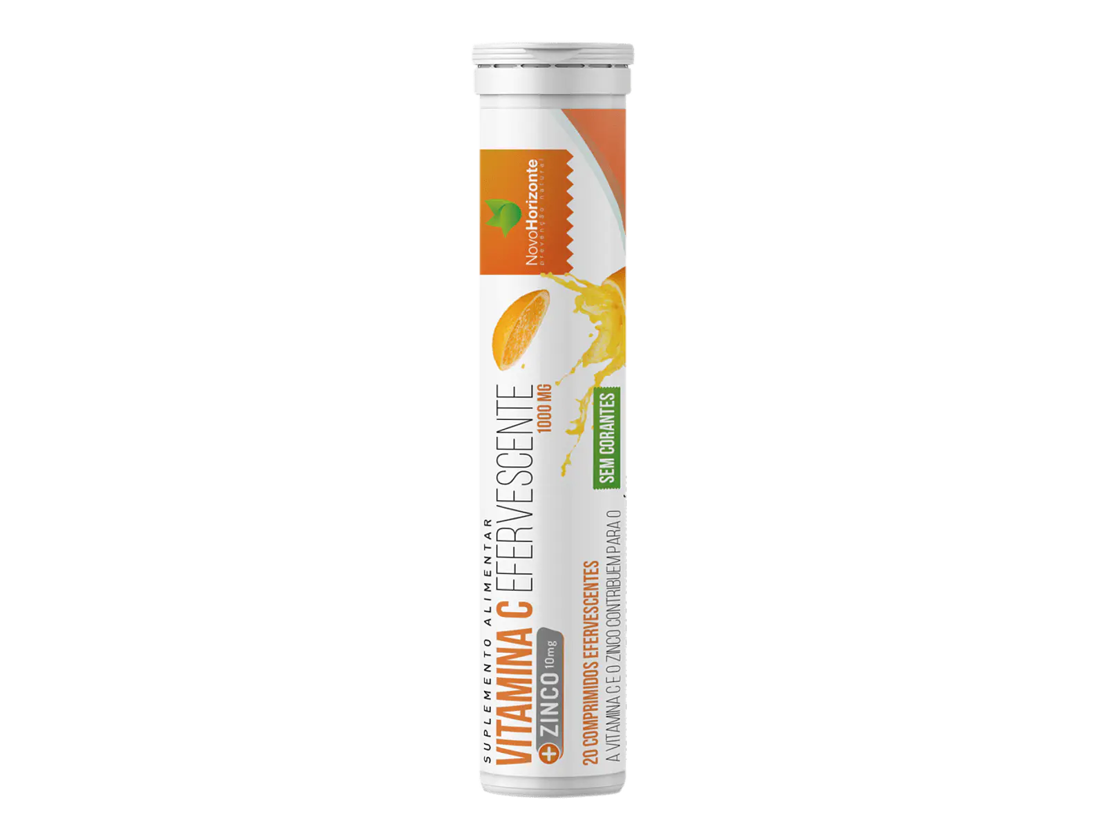 Vitamina C 1000 Mg + Zinco 10 Mg 20 Comprimidos Efervescentes Novo Horizonte 1
