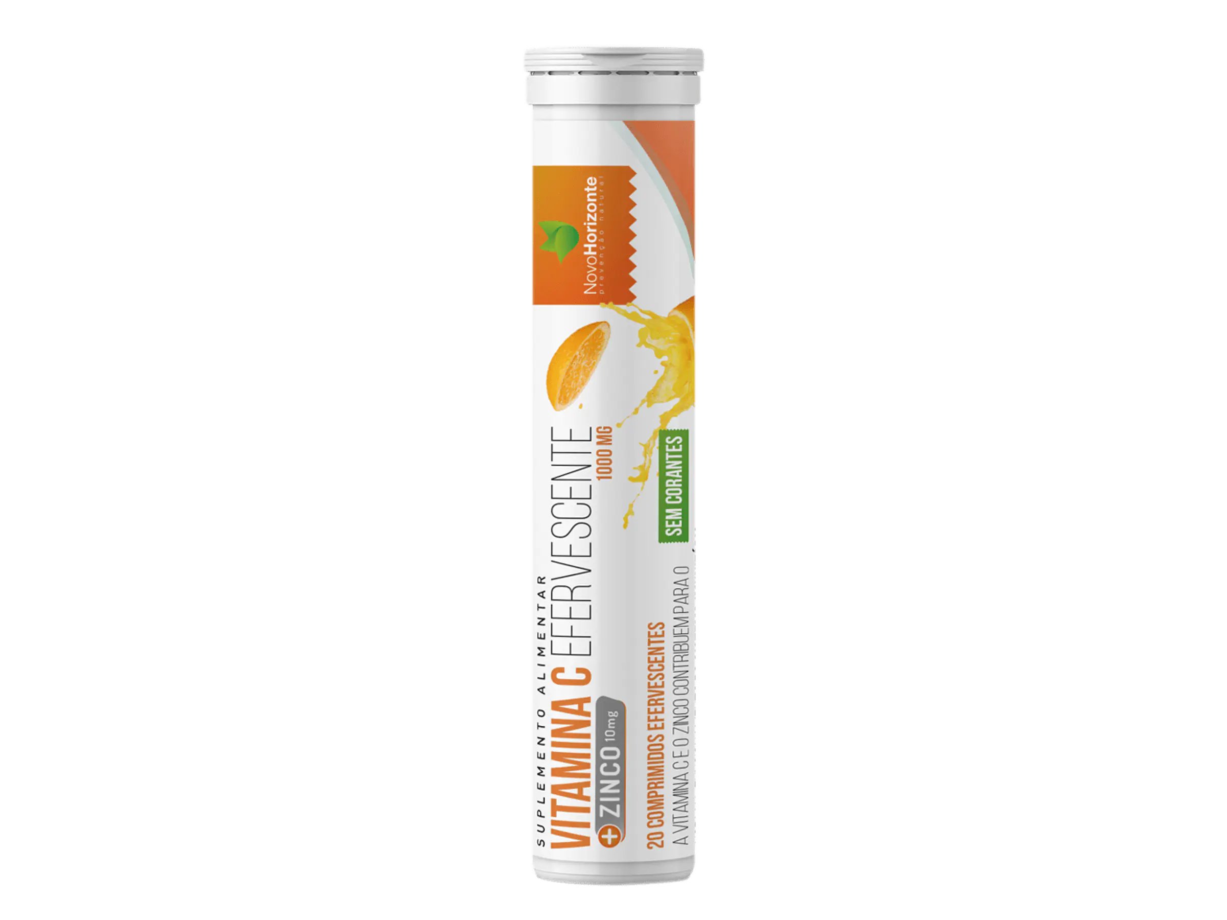 Vitamina C 1000 Mg + Zinco 10 Mg 20 Comprimidos Efervescentes Novo Horizonte 1