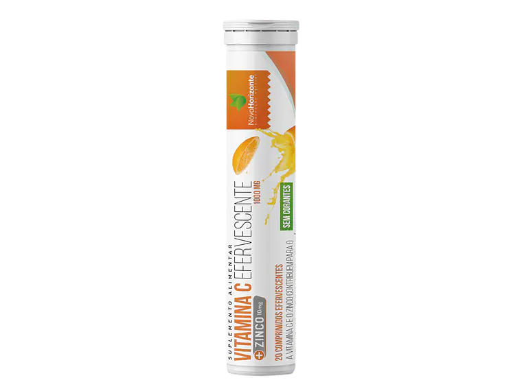 Vitamina C 1000 Mg + Zinco 10 Mg 20 Comprimidos Efervescentes Novo Horizonte 1