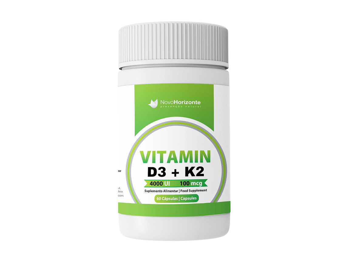 Vitamin (4000ui) + K2 (MK7) (100mcg) 60 Cápsulas Novo Horizonte 1