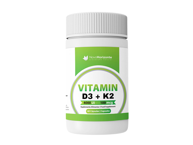 Vitamin (4000ui) + K2 (MK7) (100mcg) 60 Cápsulas Novo Horizonte 1
