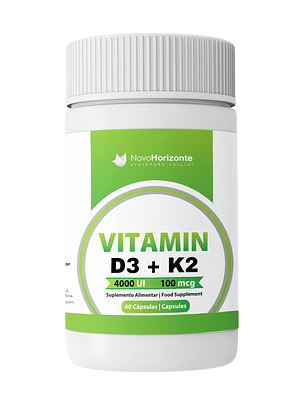 Vitamin (4000ui) + K2 (MK7) (100mcg) 60 Cápsulas Novo Horizonte