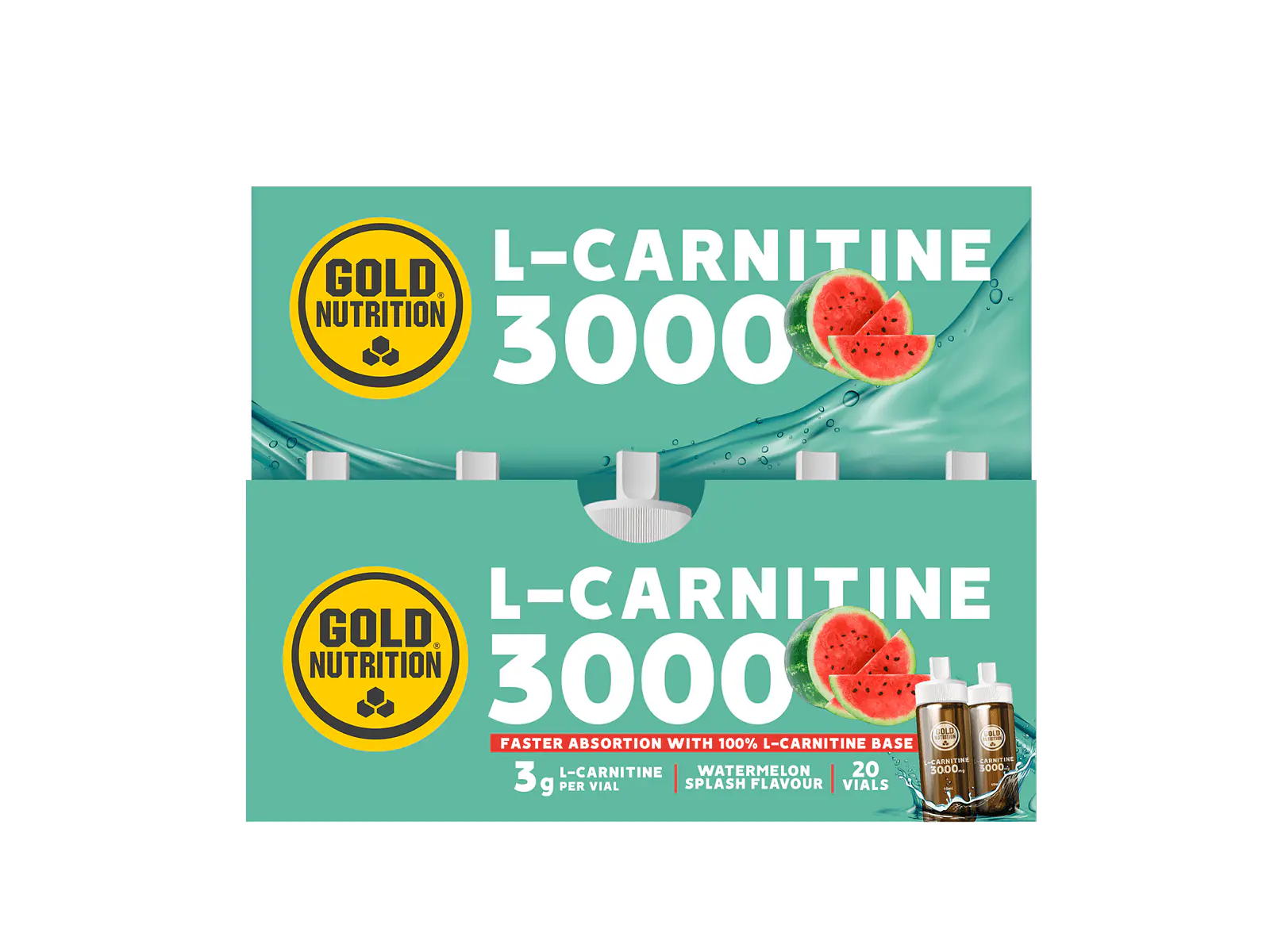 L-Carnitine 3000 Mg Melancia 20 Frascos Gold Nutrition 1