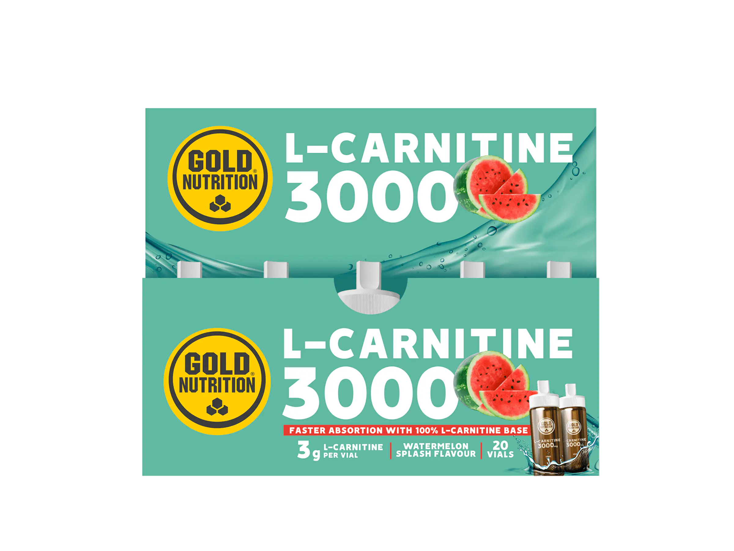 L-Carnitine 3000 Mg Melancia 20 Frascos Gold Nutrition 1