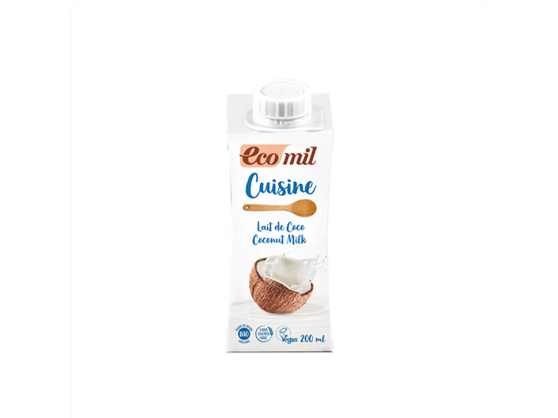 Preparado Culinária Á Base De Leite De Coco Bio 200 Ml. Ecomil 1