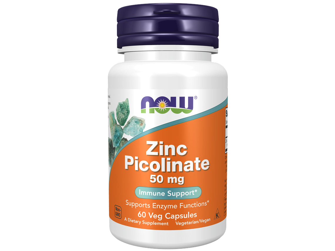 Zinc Picolinate 50 Mg 60 Cápsulas Vegetais Now 1