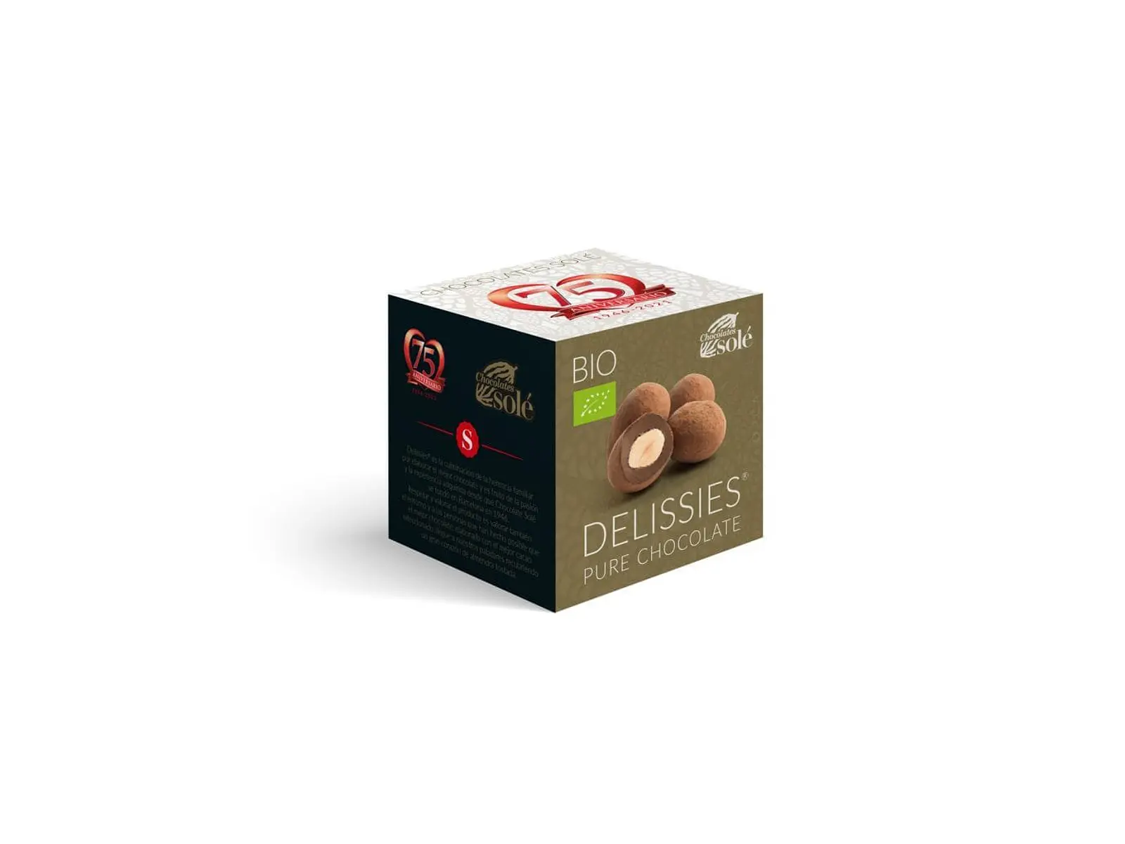 Delissies - Bombons de Amêndoa Caramelizada com Chocolate Preto Bio 80 Grs Solé 1