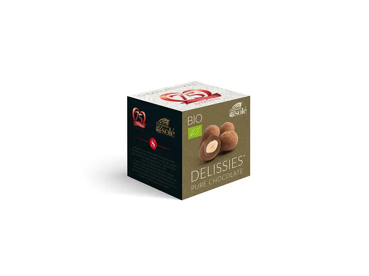 Delissies - Bombons de Amêndoa Caramelizada com Chocolate Preto Bio 80 Grs Solé 1