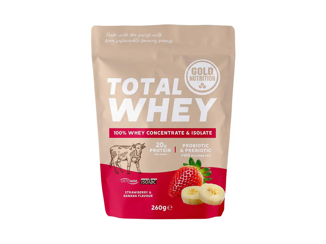 Total Whey 260g Morango-Banana Gold Nutrition 1