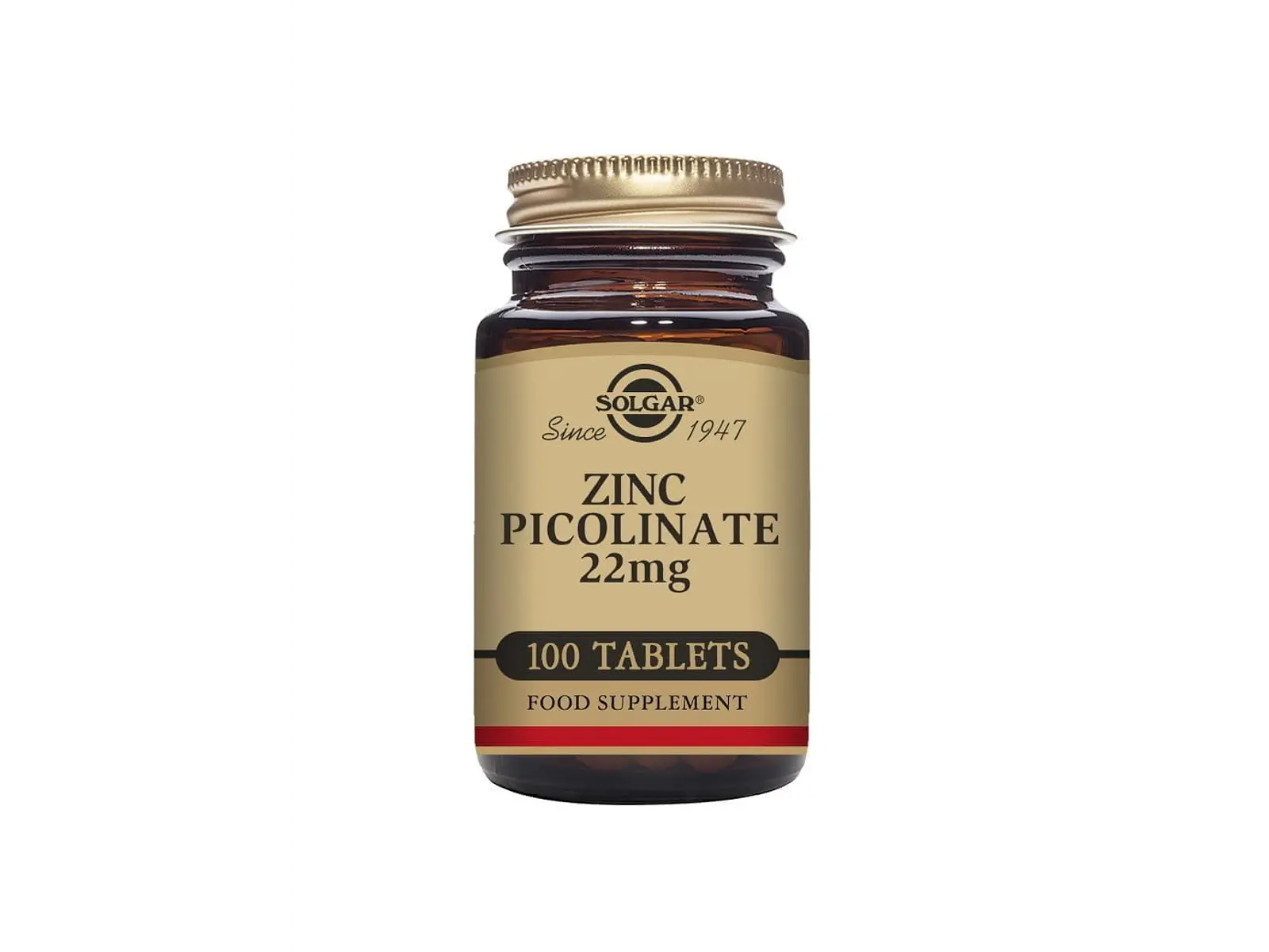 Picolinato de Zinco 22 mg 100 Comprimidos Solgar 1