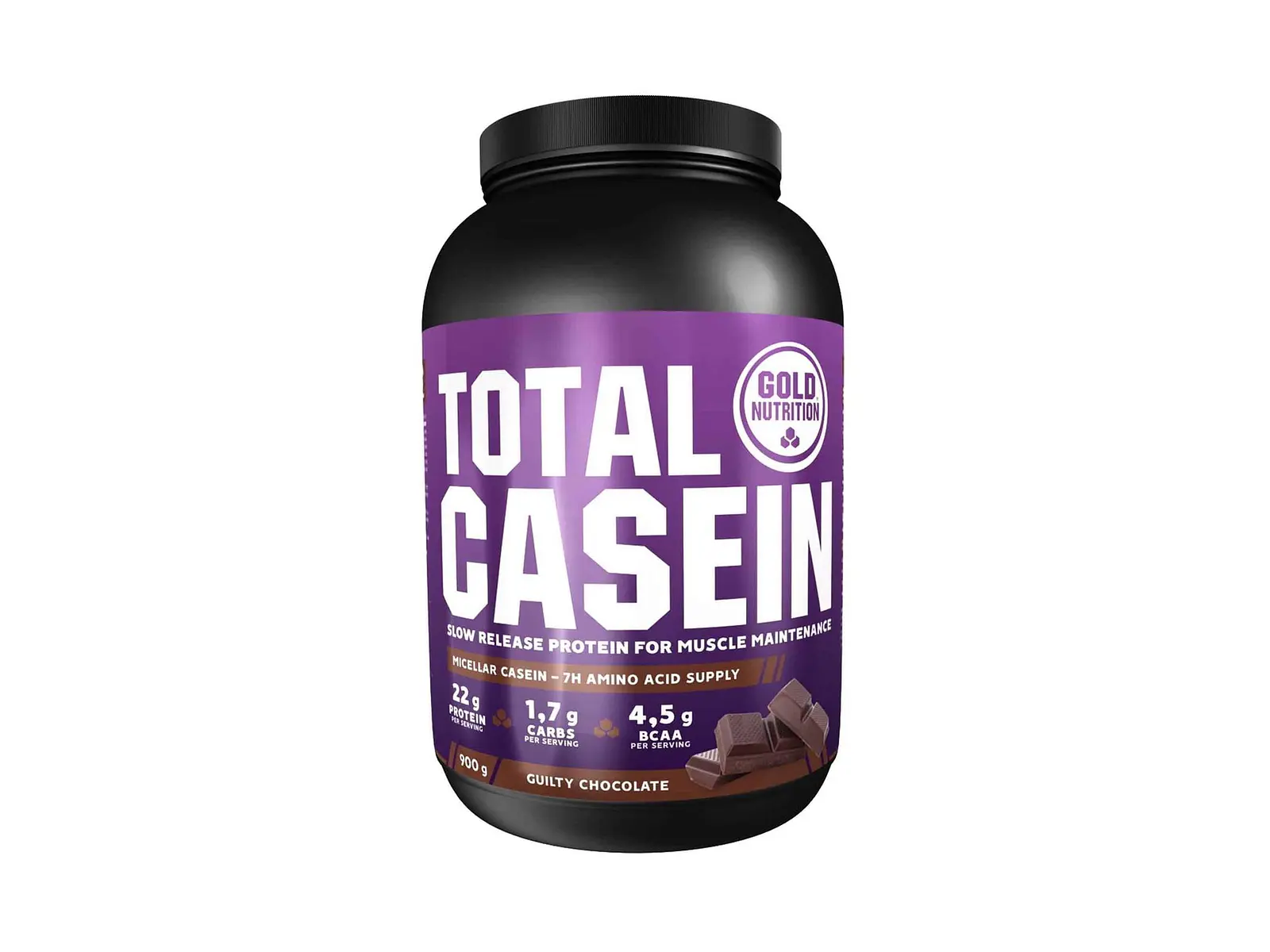 Total Casein 900g Chocolate Gold Nutrition 1
