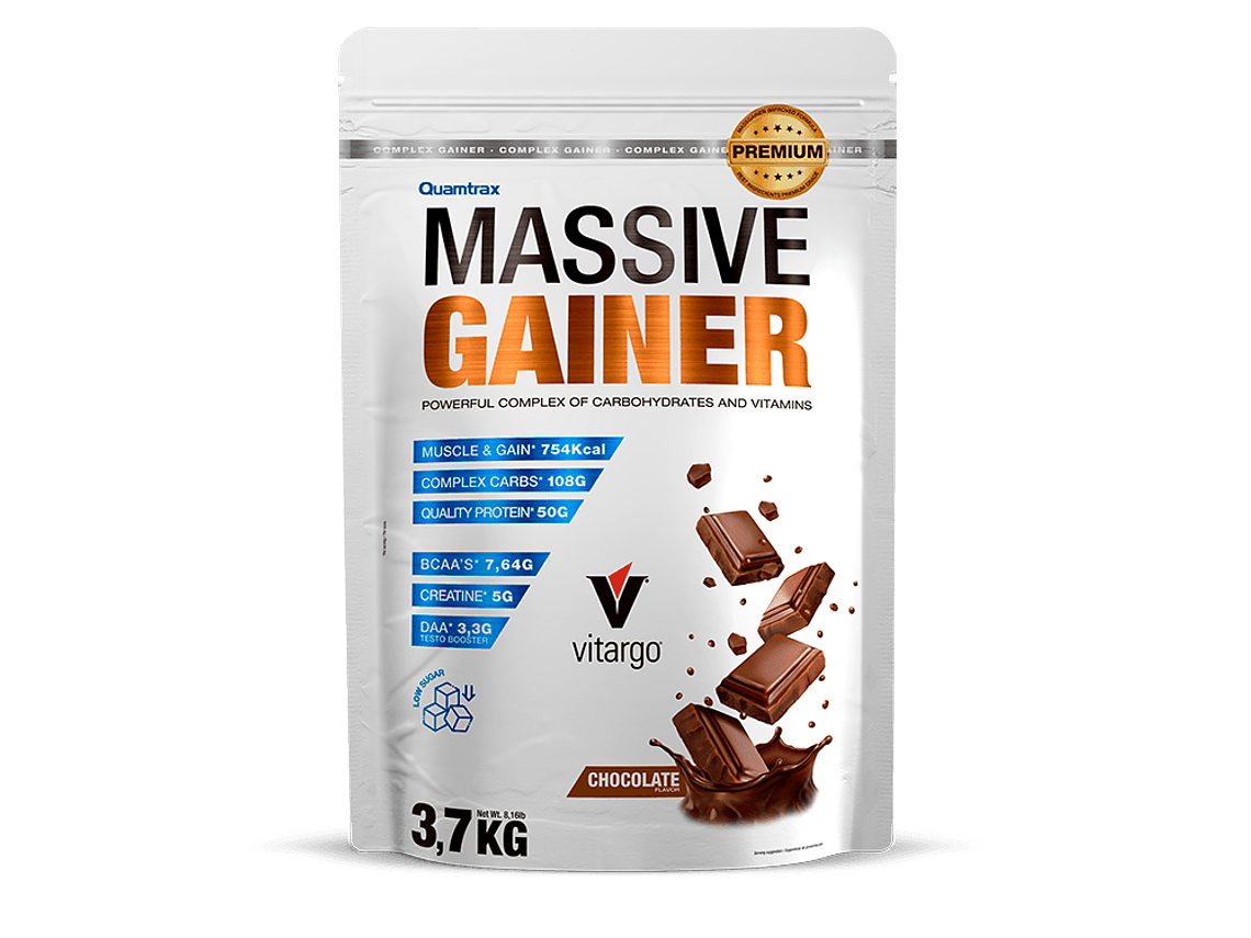 Massive Gainer Premium 3,7 Kg Chocolate Quamtrax 1
