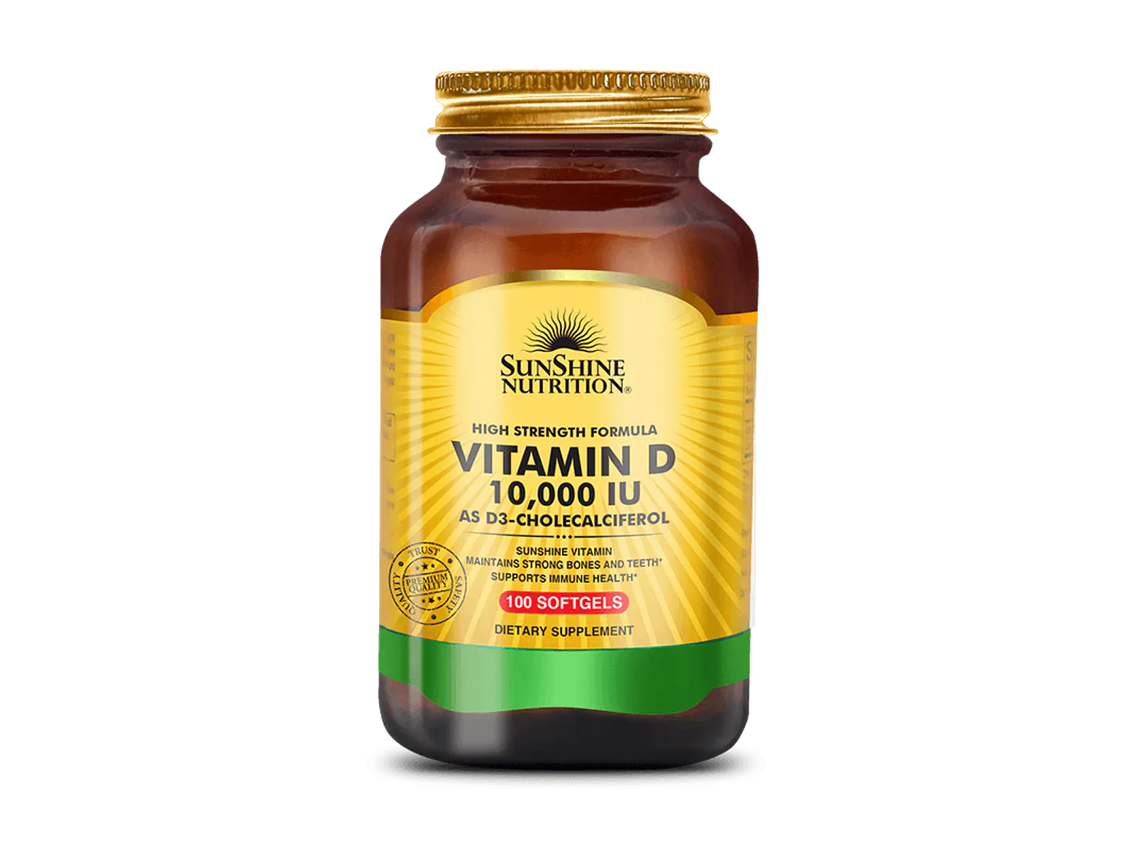 Vitamin D-3 10000 U.I. 100 Softgels Sunshine Nutrition 1