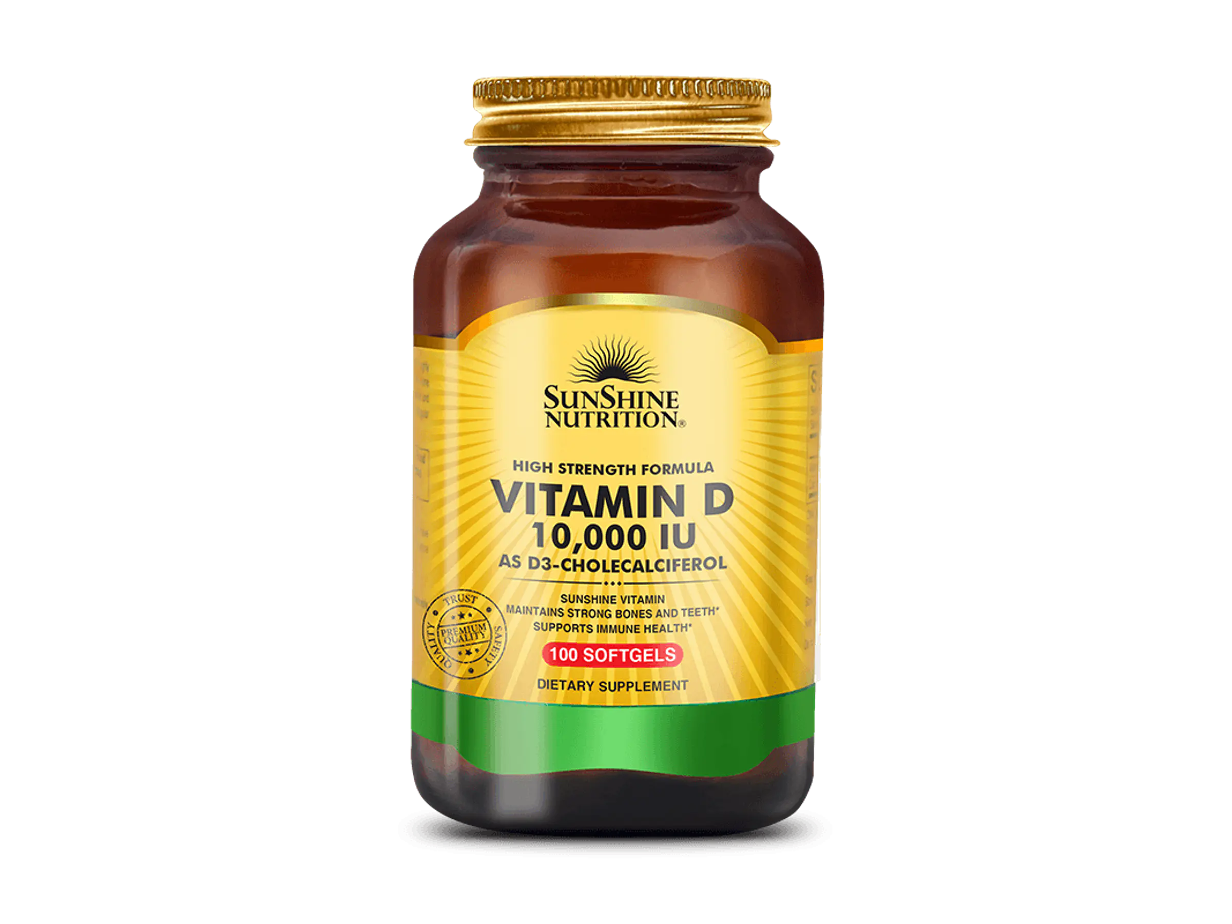 Vitamin D-3 10000 U.I. 100 Softgels Sunshine Nutrition 1