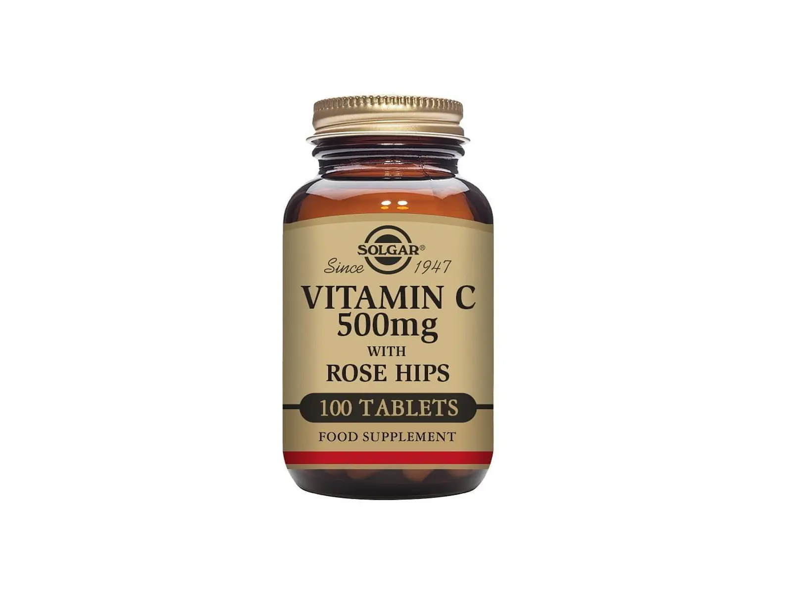 Vitamina C 500 Mg Com Roseira Brava 100 Comprimidos Solgar 1