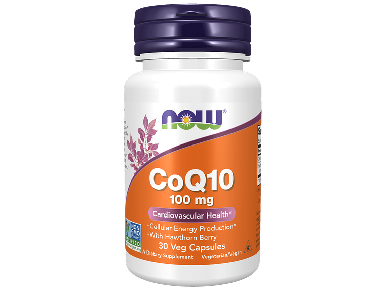 CoQ10 (100 Mg) Com Bagas De Espinheiro Alvar 30 Cápsulas Vegetais Now 1
