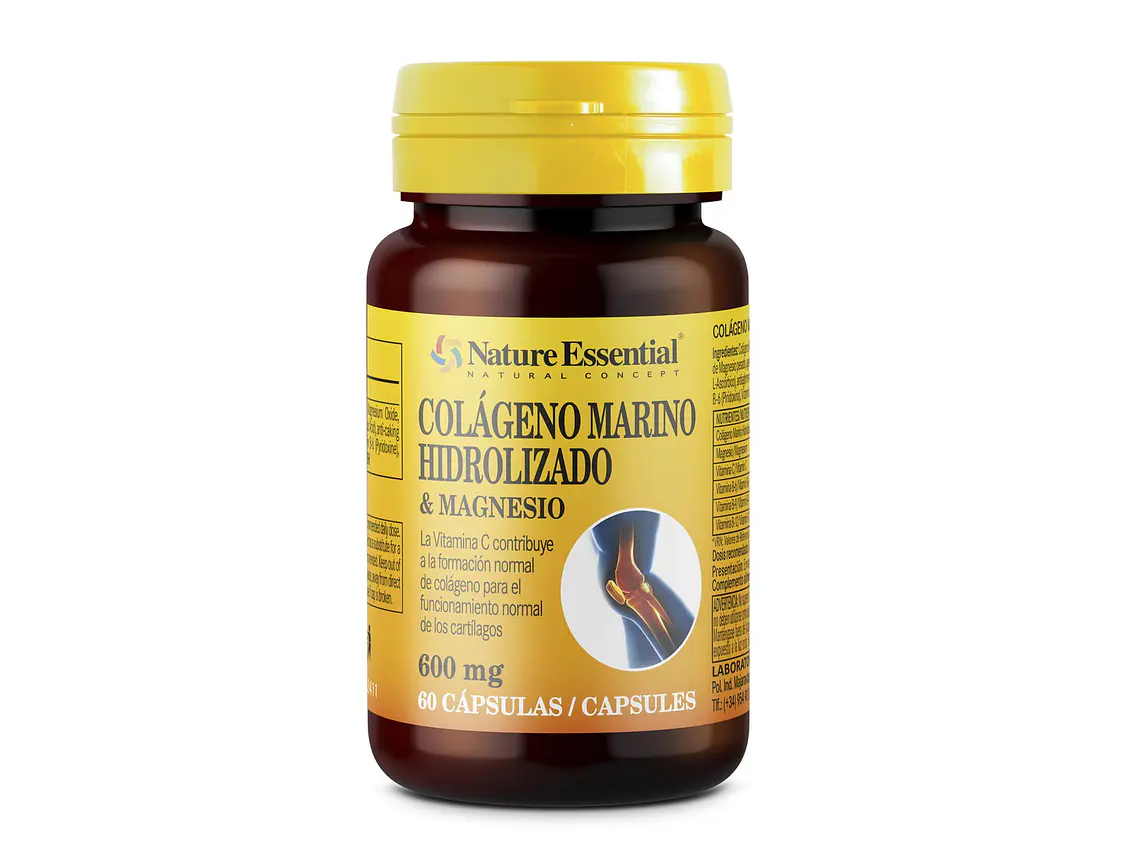 Colagénio Marinho Hidrolisado com Magnésio 600 mg 60 Cápsulas Nature Essential 1