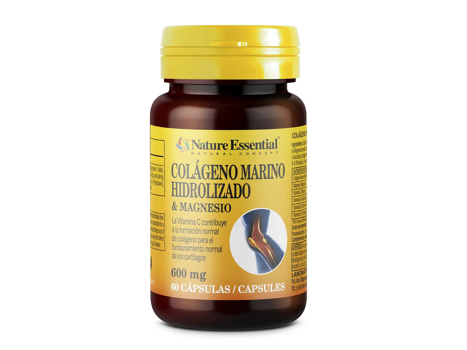 Colagénio Marinho Hidrolisado com Magnésio 600 mg 60 Cápsulas Nature Essential 1