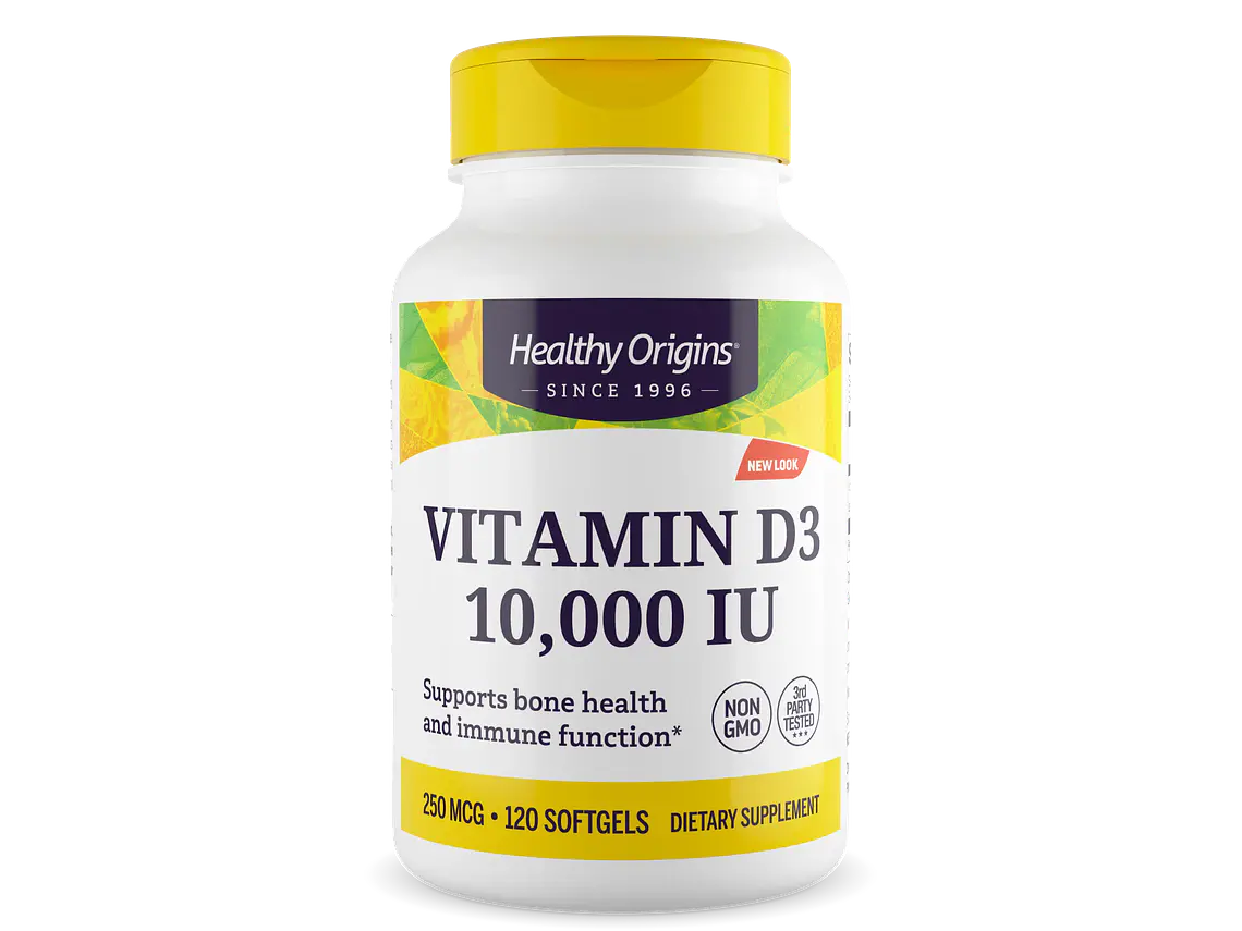 Vitamin D-3 10000 U.I. 120 Softgels Healthy Origins 1