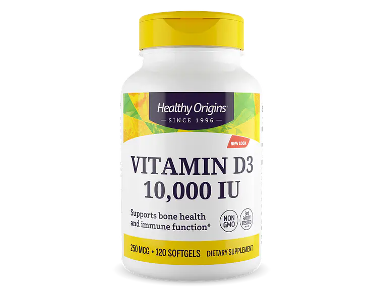 Vitamin D-3 10000 U.I. 120 Softgels Healthy Origins 1