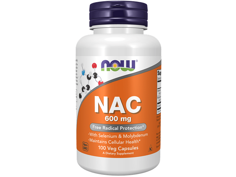 Nac 600 mg 100 Cápsulas Vegetais Now 1
