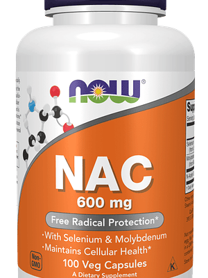 Nac 600 mg 100 Cápsulas Vegetais Now