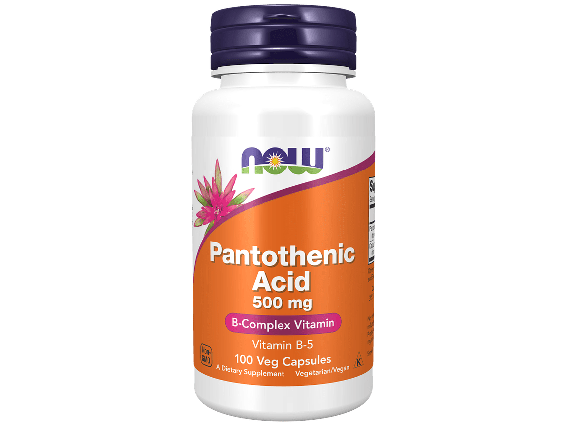 Pantothenic Acid 500 mg 100 Veg Cápsulas Now 1