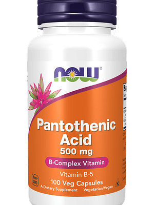 Pantothenic Acid 500 mg 100 Veg Cápsulas Now