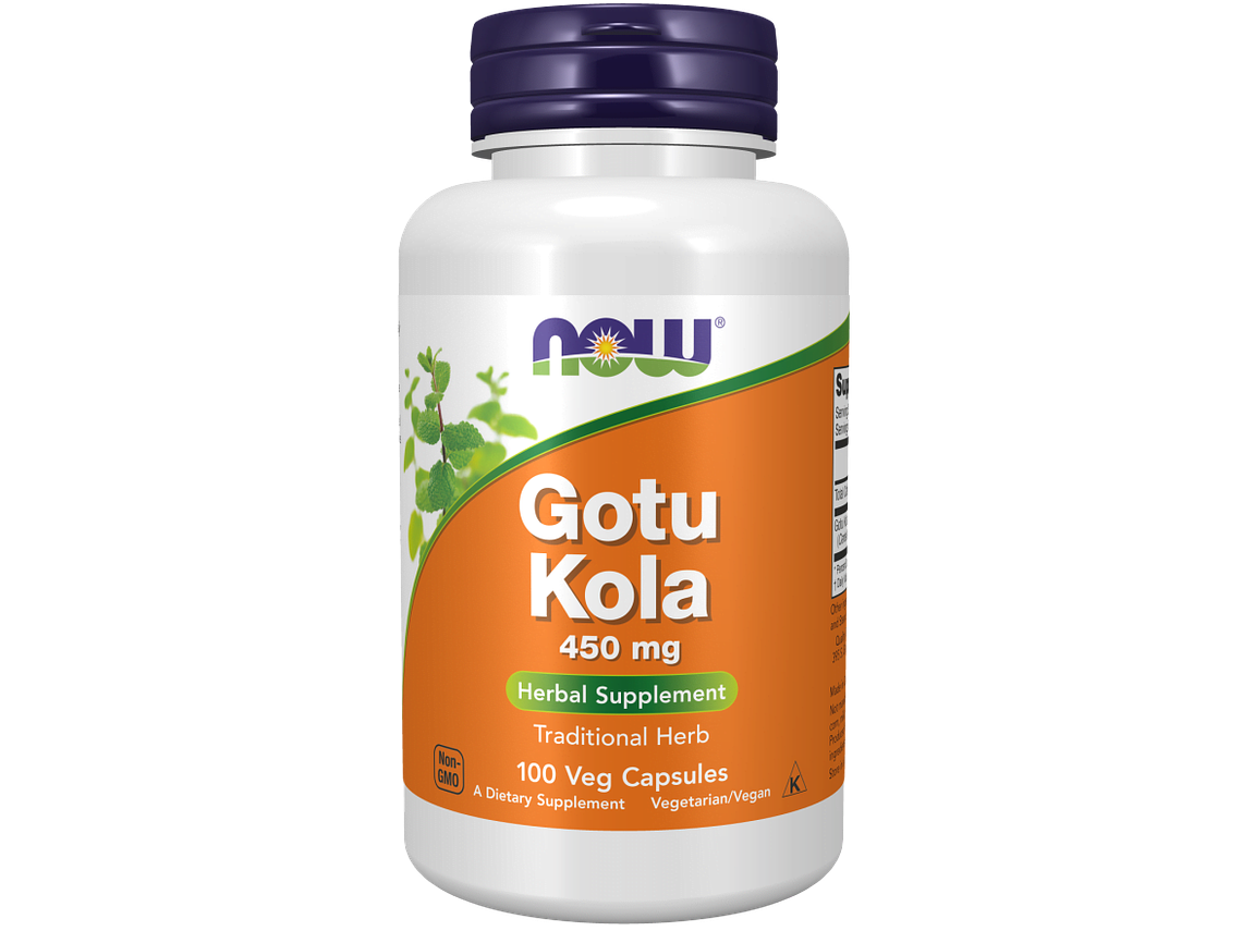 Gotu Kola 450 mg 100 Cápsulas Now 1