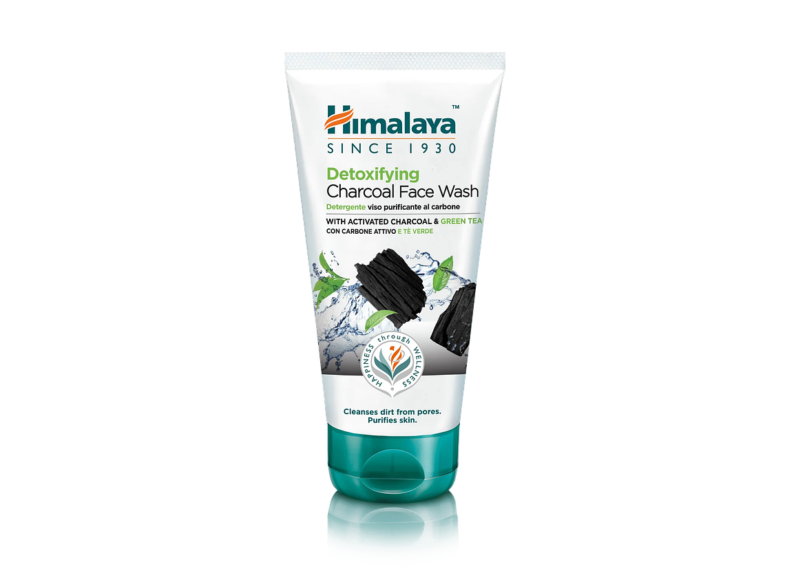 Gel de limpeza facial Detox com Carvão vegetal e Chá verde 150 Ml Himalaya 1