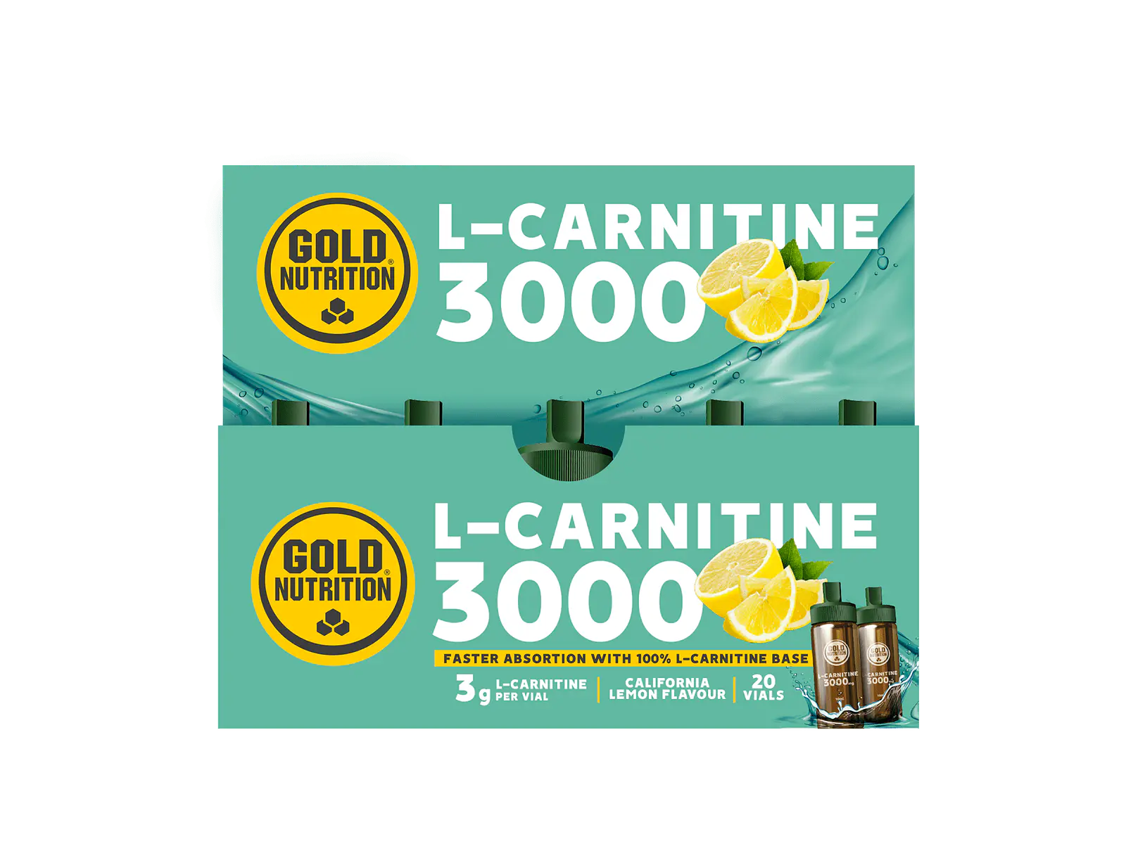 L-Carnitine 3000 Mg Limão 20 Frascos Gold Nutrition 1
