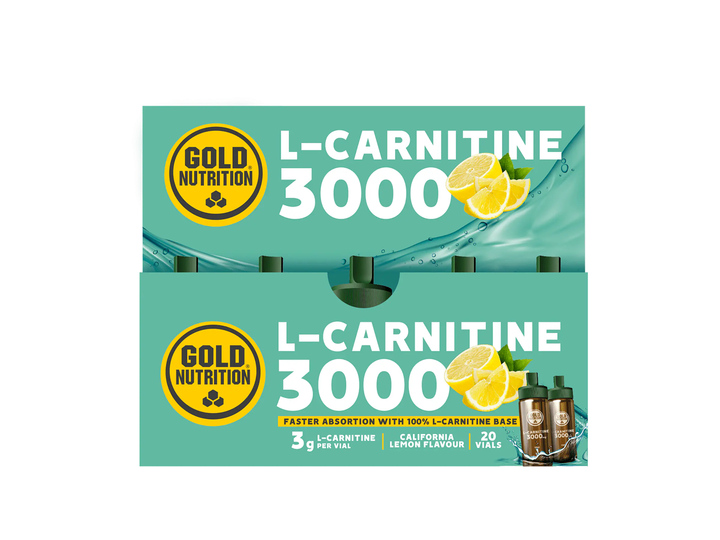 L-Carnitine 3000 Mg Limão 20 Frascos Gold Nutrition 1