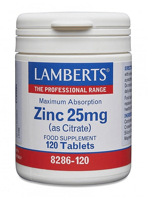 Zinco 25mg 120 Comprimidos Lamberts