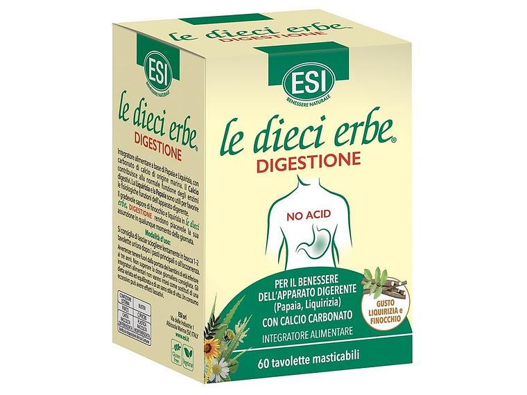 Le Dieci Erbe Digestão No Acid 60 Comprimidos ESI 1