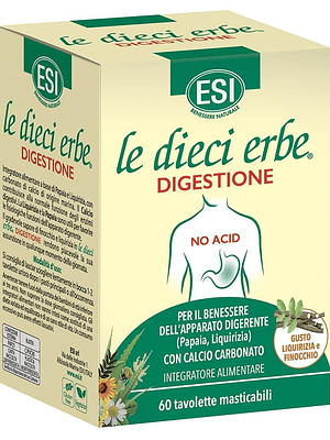 Le Dieci Erbe Digestão No Acid 60 Comprimidos ESI