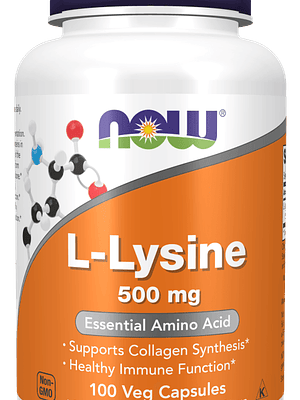 L-Lysine 500 mg 100 Cápsulas Now