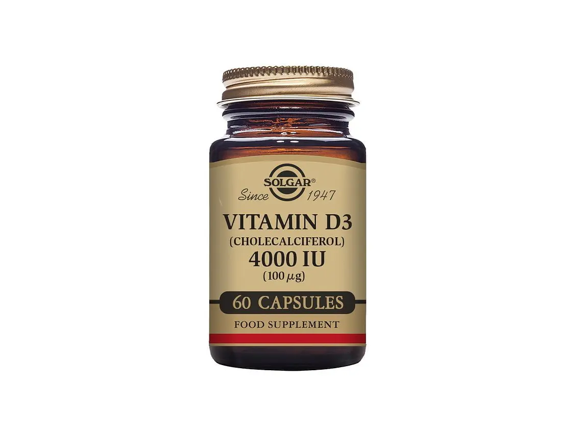 Vitamina D3 4000 UI 100 µg 60 Cápsulas Solgar 1