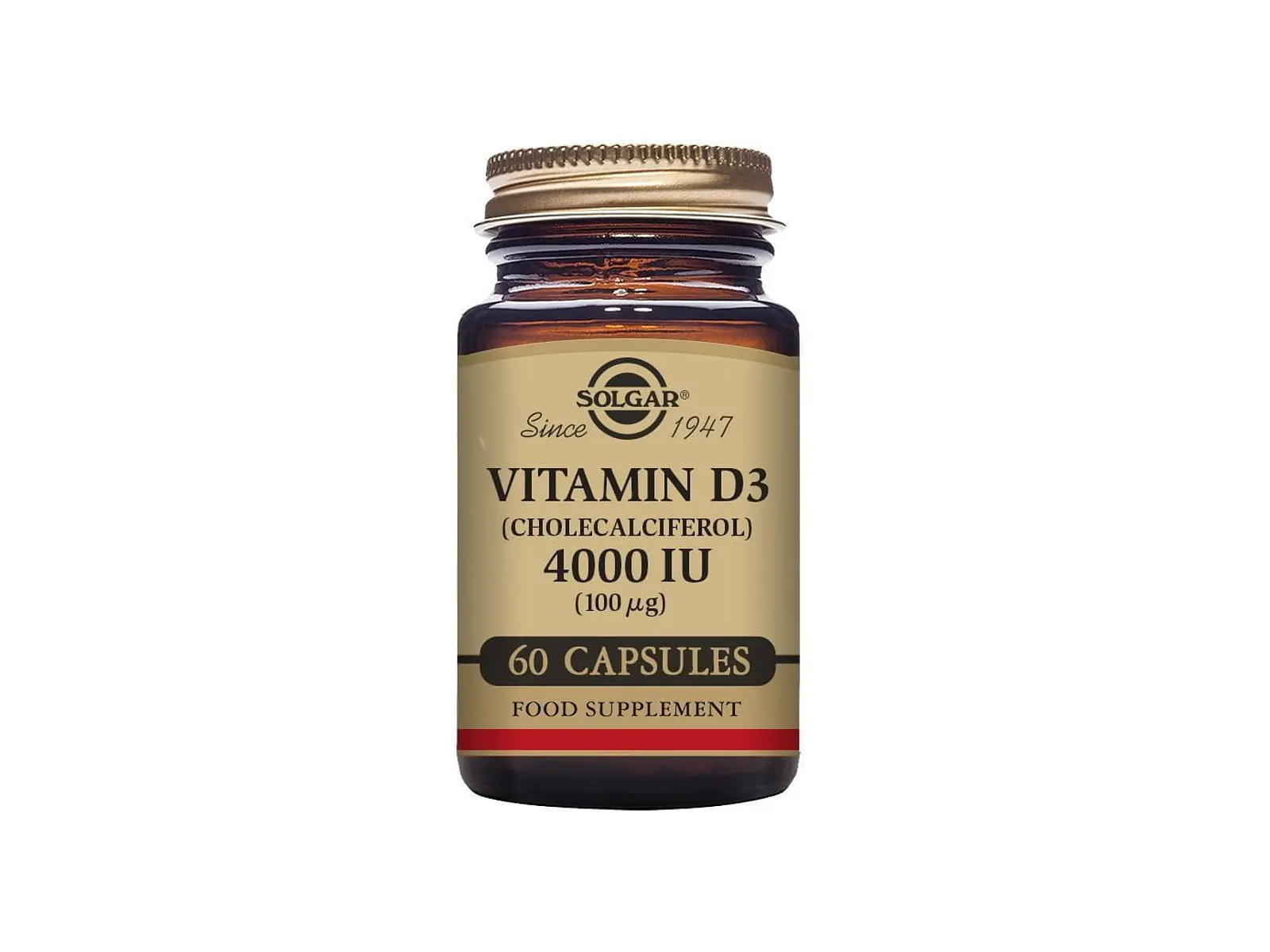 Vitamina D3 4000 UI 100 µg 60 Cápsulas Solgar 1