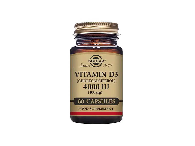 Vitamina D3 4000 UI 100 µg 60 Cápsulas Solgar 1