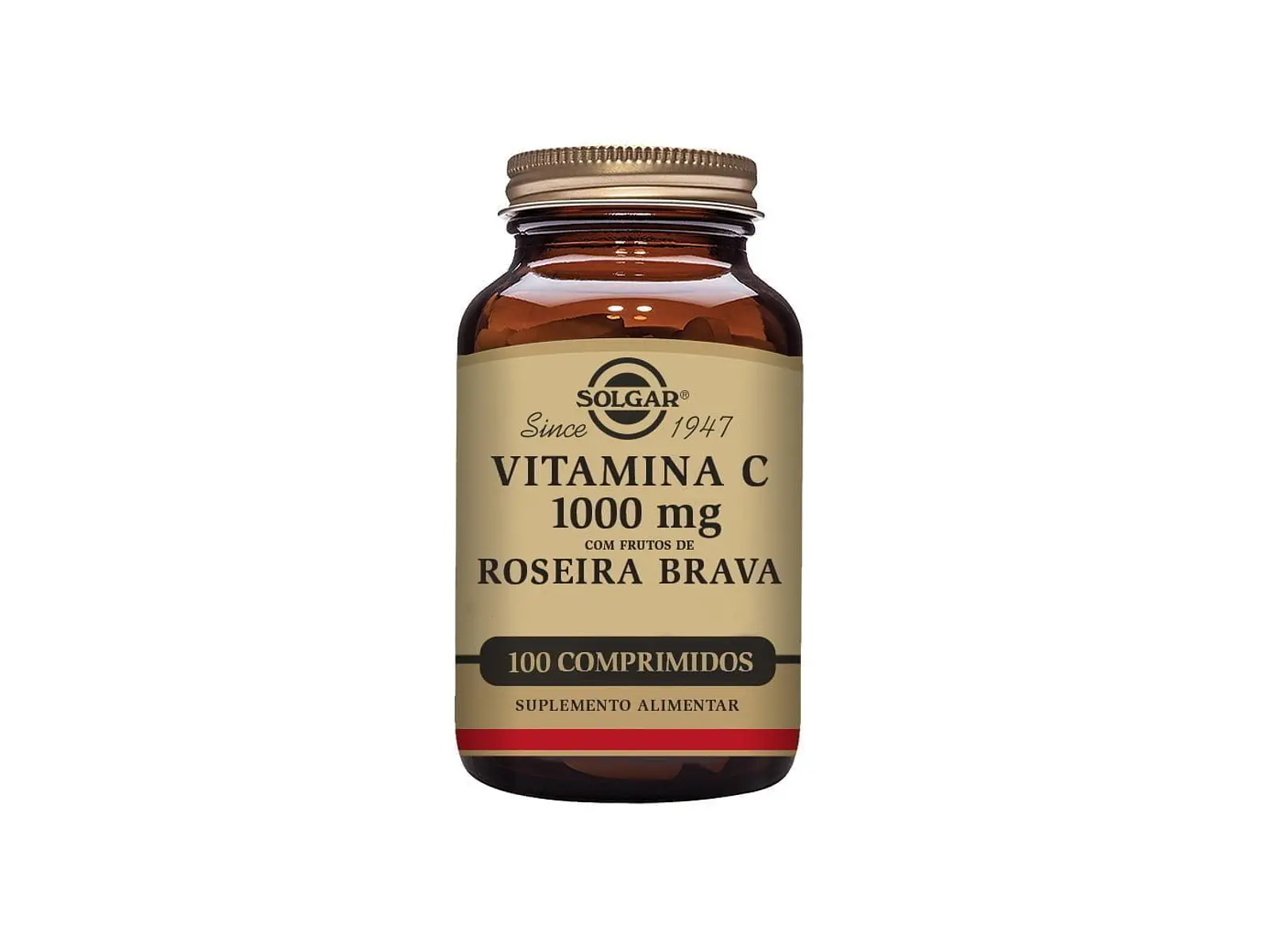 Vitamina C 1000 Mg Com Roseira Brava 100 Comprimidos Solgar 1
