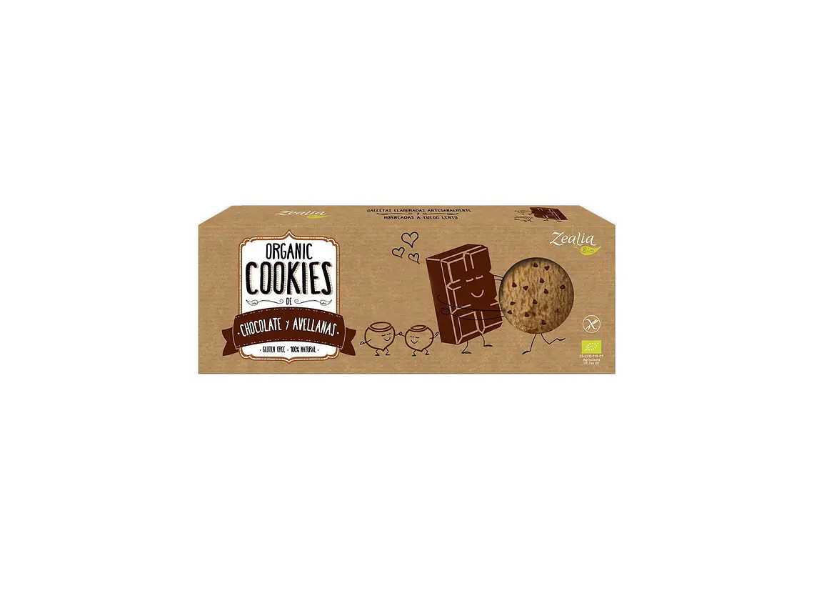 Cookies Chocolate e Avelã Bio 135G Zealia 1