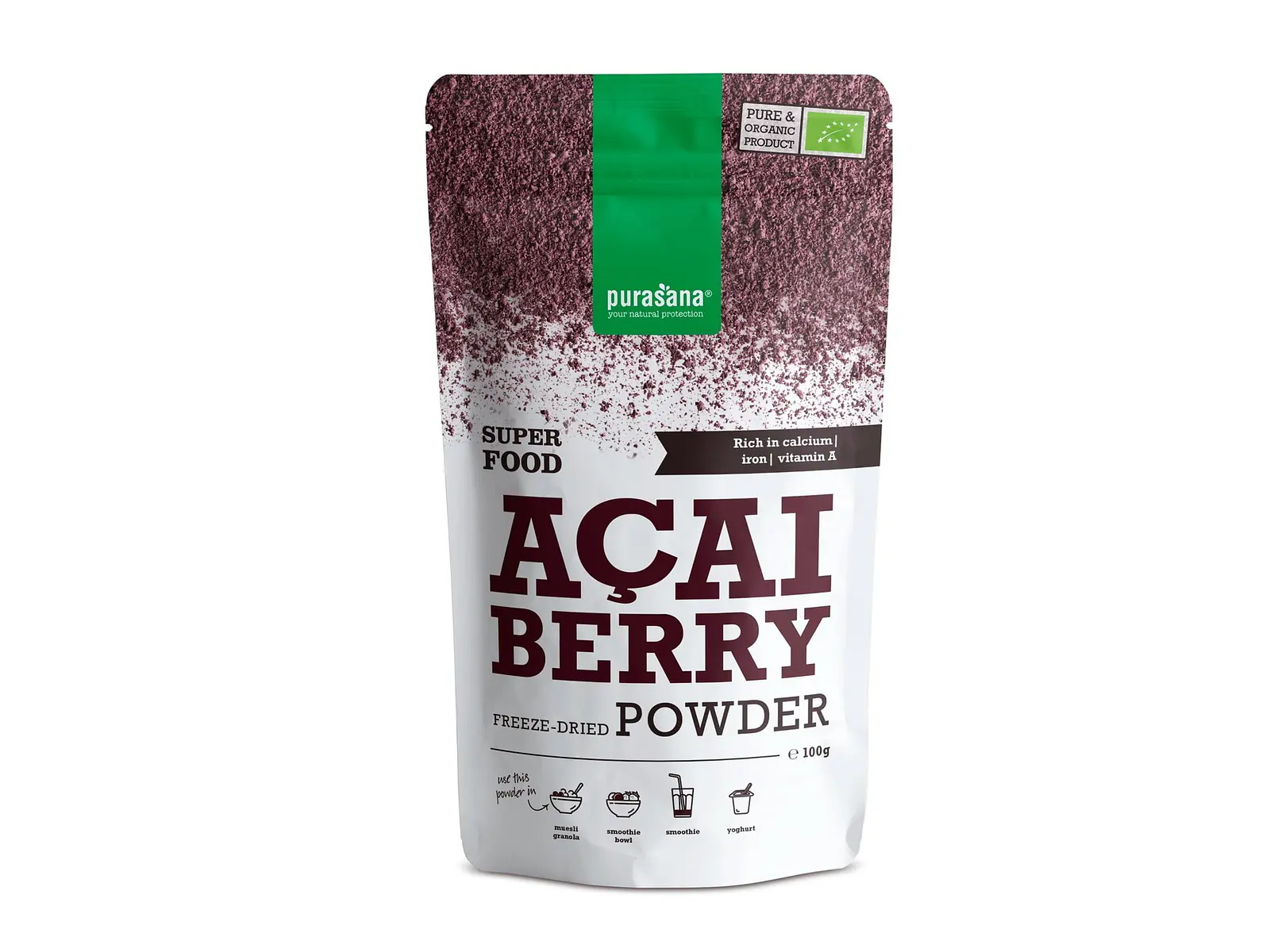 Açaí em Pó Bio 100g Purasana 1