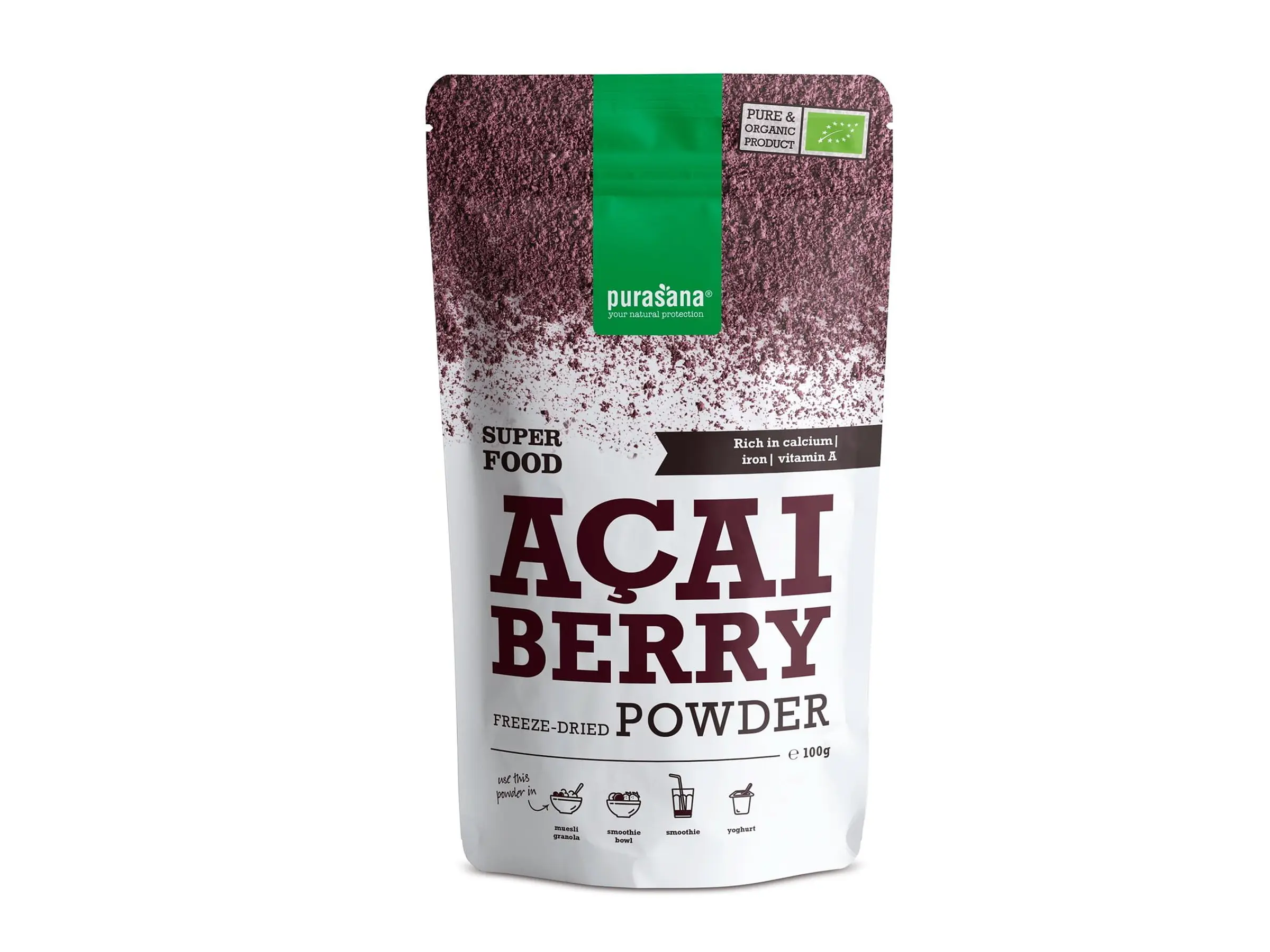 Açaí em Pó Bio 100g Purasana 1