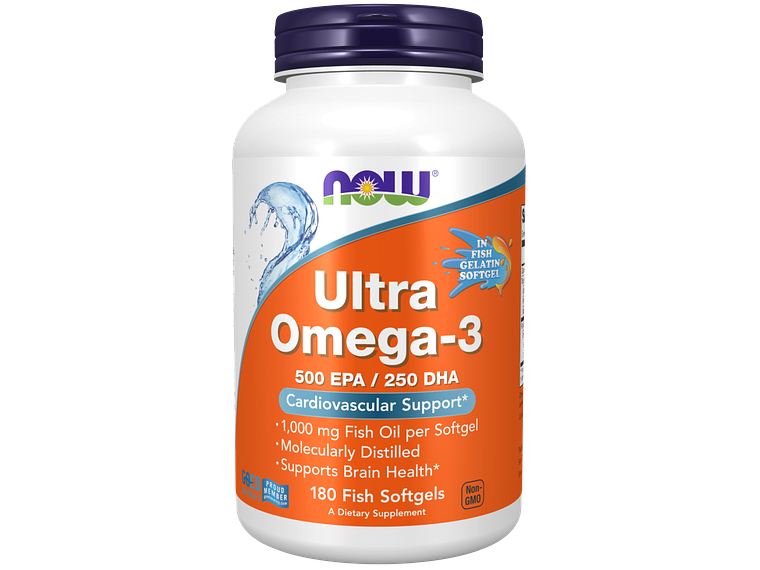 Ultra Omega 3-D (600 Epa / 300 Dha) 180 Fish Softgels Now 1