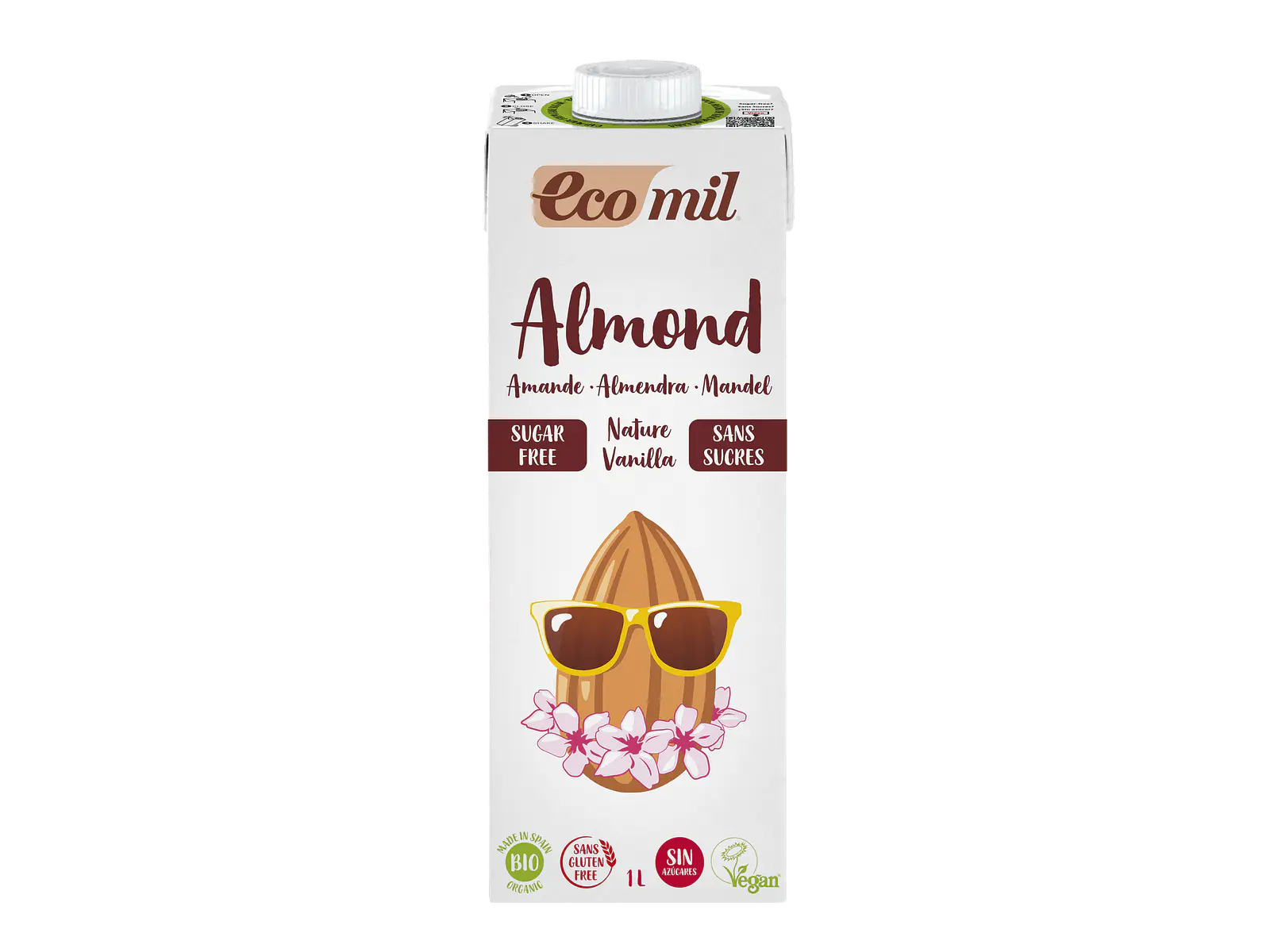 Bebida De Amêndoas Nature Baunilha 1 Lt Ecomil 1